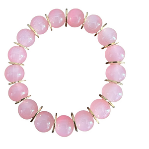 High Quality Pink Beaded Stretch Bracelet